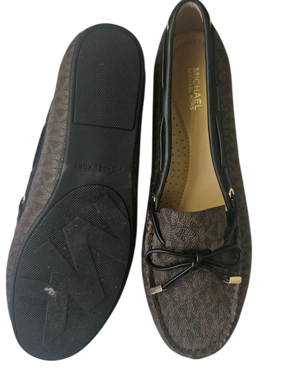 Michael Kors Sutton Monogram Logo Moccasin Loafers Women 8 - Picture 4 of 6